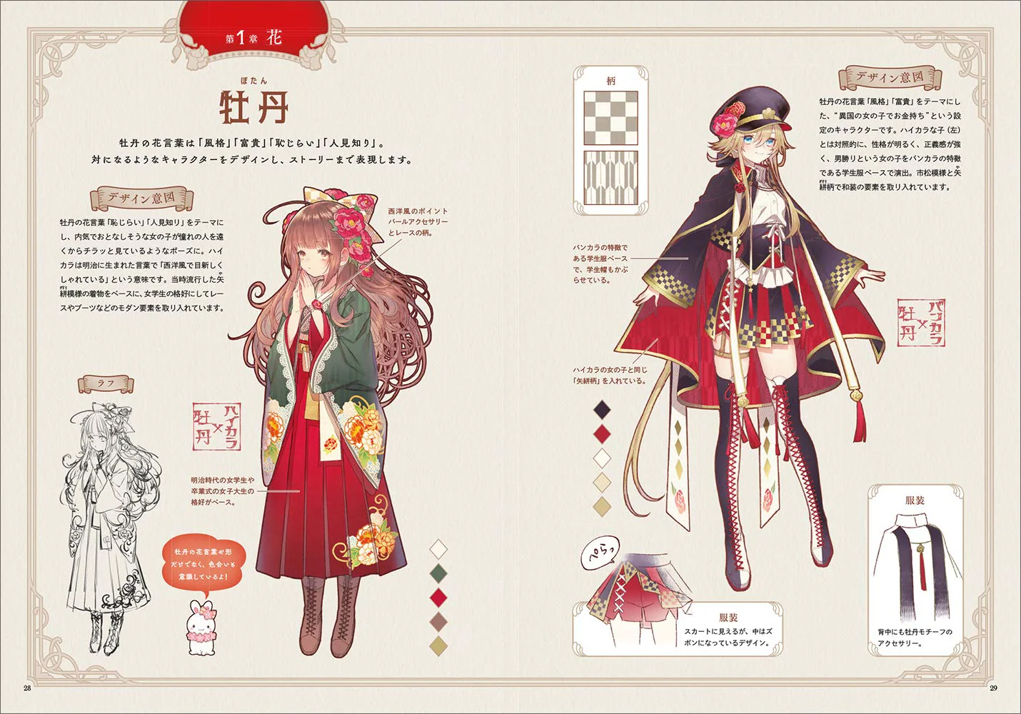 Girl in Retro Modern Kimono Character Design Book - Image 2