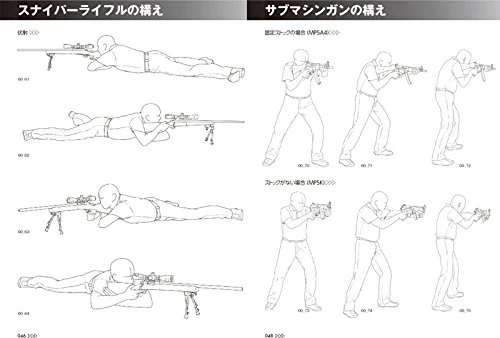 Handgun & Rifle Combat Pose Collection for Manga w/CD-ROM - Image 3