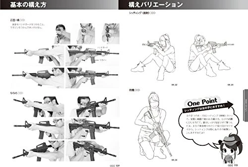 Handgun & Rifle Combat Pose Collection for Manga w/CD-ROM - Image 4